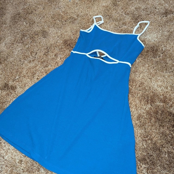 Forever 21 Dresses & Skirts - Forever 21 Blue Dress with White Trim